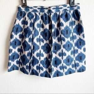 Micheal Khors Skirt 100% Linen Cream Blue Design size 6 Petite